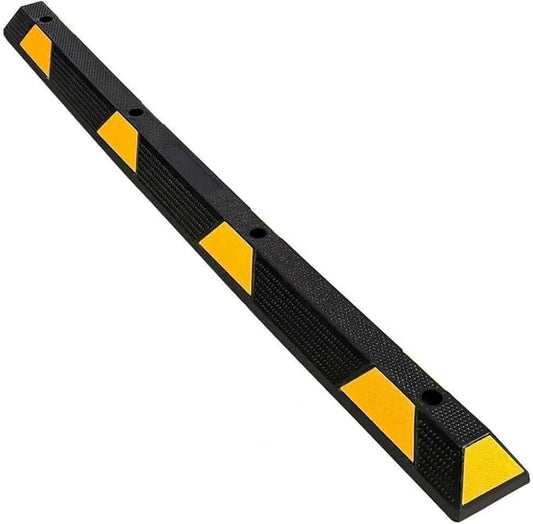 PeakPursuit 1 Pack 72" Rubber Parking Curb, Curb Parking Stoppers, 6 ft Wheel Stopper with Reflective Stripes for Cars and Trucks Durable Parking Lot Bumper