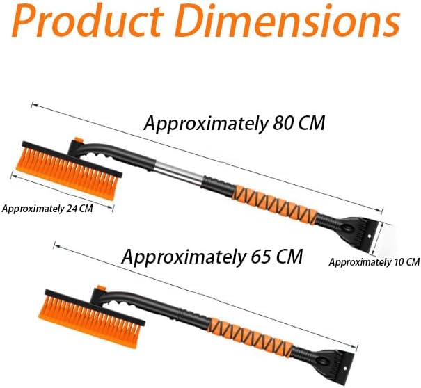 Car Snow Brush Snow Shovel Kit for GMC Sierra 1500 2500HD 2000-2025, Detachable Snow Scraper, Ice Scraper for Cars Winter,360° Pivoting Brush Head