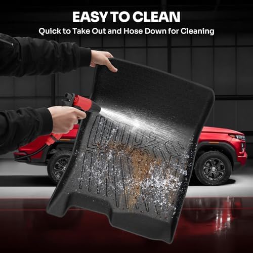 Powerty Floor Mats for 2023-2025 2026 Chevy Colorado/GMC Canyon All Weather 3D TPE Anti-Slip Truck Liners for 1st & 2nd Row Accessories