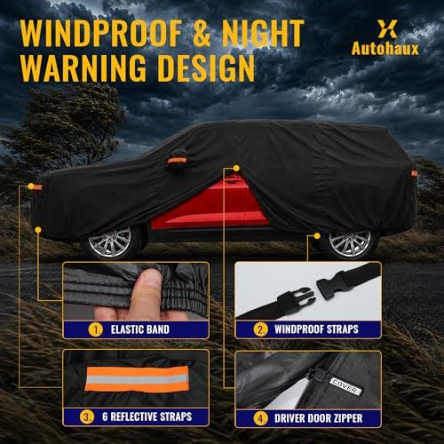 X AUTOHAUX Outdoor Full Car Cover Waterproof for Chevrolet Traverse 18-24