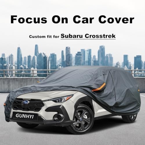GUNHYI Premium Car Cover Custom Fit Subaru CrossTrek/XV CrossTrek (2012-2026), 16 Layers Heavy Duty Car Cover Waterproof All Weather with Zipper Door for Sun Rain Snow Dust Uv Protection