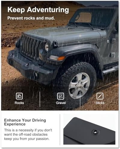 Kiwi Master Mud Flaps for 2018-2026 Jeep Wrangler JL (Not Willys/Rubicon)