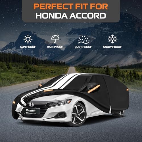 Kayme Honda Accord Car Cover Waterproof All Weather for Automobiles