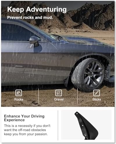 Kiwi Master Mud Flaps for 2015-2023 Dodge Challenger
