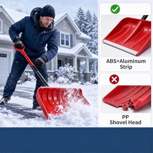 Compact Snow Shovel for Trunk Emergency, Detachable for SUV & Car (Blue)