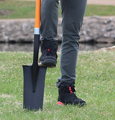Ashman Drain Spade Shovel (1 Pack) - 48 Inches Long Handle Spade with D Handle Grip - Durable Handle with a Thick Metal Blade - Multipurpose Premium Quality Orange Shovel.