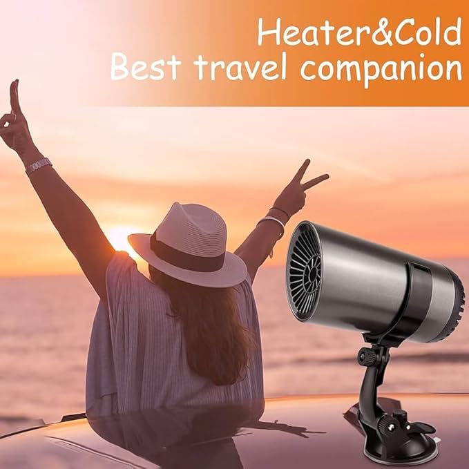Car Heater, Windshield Defogger and Defroster, 12V 150W Portable Car Heater, Fast Heating and Cooling Car Heater, Plug-in Car Heaters (Black)