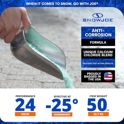 Blue Heat Snow & Ice Melter, Heat-Generating Pellets, Non-Staining Melt, 50 Lb Bag - Pet-Friendly Ice Remover for Driveway, Concrete, Sidewalk, and Outdoor Spaces