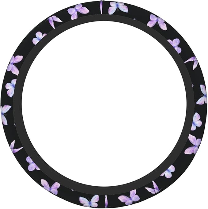 Purple Butterfly Car Steering Wheel Cover Non-Slip