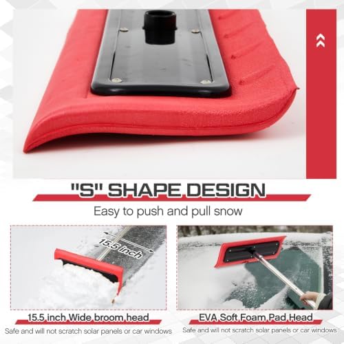 Chumia Adjustable Roof Rakes for Snow Removal, Telescoping 32 Inch -12 ft