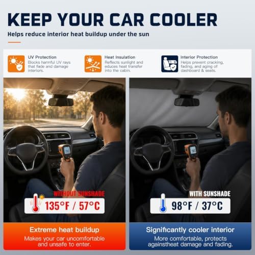 Large Car Cover Waterproof All-Weather,Outdoor Covers Custom Fit for Cadillac DeVille,Lincoln Town,Chevrolet Bel Air,Caprice,Thunderbird,Impala,Cutlass,Mercury Cougar (See Size Chart)