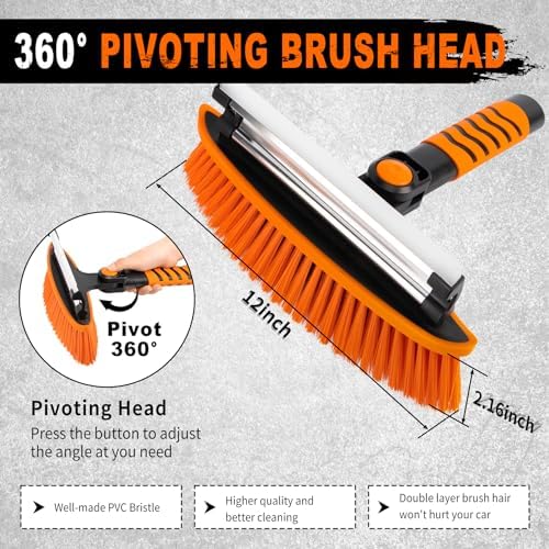 METOWARE 44'' Snow Brush and Ice Scrapers for Car Windshield