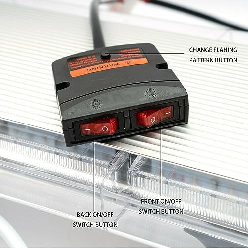 47" 88 LED Amber Yellow 15 Flashing Modes LED High Intensity Construction Emergency Warning Strobe Light Bar Rooftop Low Profile Law Enforcement Hazard Flashing For Tow Truck Vehicle Universal