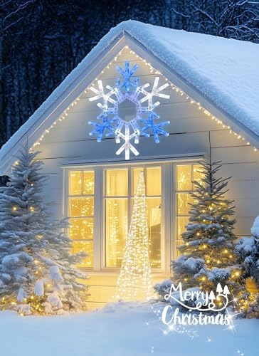 Brightown Christmas Lights Outdoor, 108LED 36" Folding Big Snowflake Lights