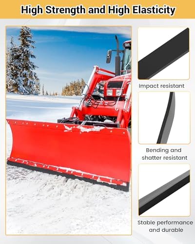 60 x 4 x 3/4 Inch Polyurethane Snow Plow Cutting Edge | Fit for ATV Tractors, Skid Steers & UTVs Snow Pusher Cutting Edge, Heavy Duty Replacement Blade for Front Snow Blade Plow