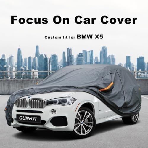 GUNHYI Premium Car Cover Custom Fit BMW X5 (2007-2026), 16 Layers Heavy Duty Car Cover Waterproof All Weather with Zipper Door for Sun Rain Snow Dust Uv Protection