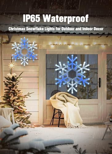 Brightown Christmas Lights Outdoor, 108LED 36" Folding Big Snowflake Lights