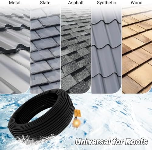 80FT Heat Tape for Roof and Gutters, 8 Watts/ft Roof Heat Cable