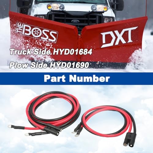 Snow Plow Power Ground Cable Repair Kit for BOSS Plows, Truck and Plow Side Replacement Harness Fit HYD01684 HYD01690