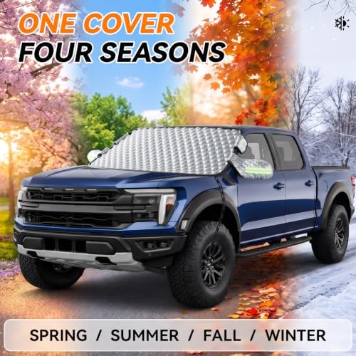 Windshield Cover for Ice and Snow, Thick Padded Graphene, L