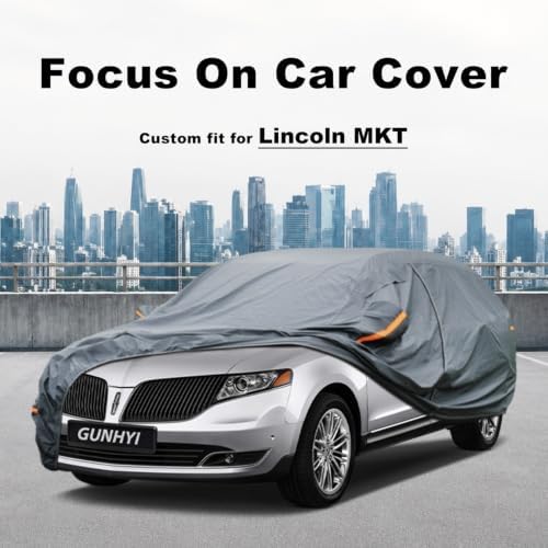 GUNHYI Premium Car Cover Custom Fit Lincoln MKT, 16 Layers Heavy Duty Car Cover Waterproof All Weather with Zipper Door for Sun Rain Snow Dust Uv Protection
