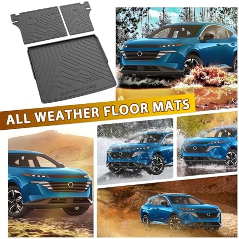 Powerty Floor Mats for Nissan Murano 2025 2026, All Weather 3D TPE Anti-Slip Trunk Cargo Liner Seat Back Covers Protectors Full Set Car Accessories
