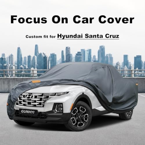GUNHYI Premium Truck Cover Custom Fit Hyundai Santa Cruz, 16 Layers Heavy Duty Truck Cover Waterproof All Weather with Zipper Door for Sun Rain Snow Dust Uv Protection