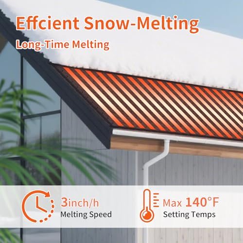 Heated Snow Melting Mat Anti-Slip Heating Pad 18.5in x 11.5ft