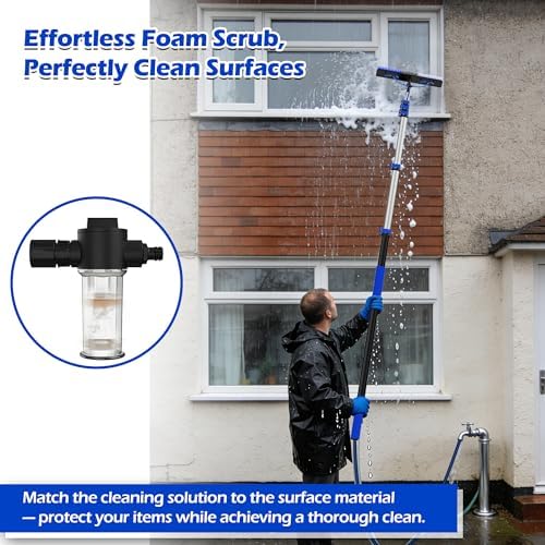35 FT Reach Solar Panel Cleaning Brush Kit with Telescopic Pole
