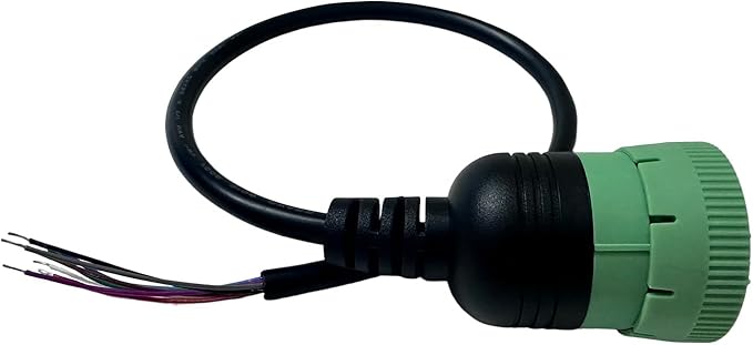 Type 2 Green J1939 9 Pin to Open Cable Adapter,J1939 DIY Diagnostic Cable Connector for Heavy Duty Trucks and Commercial Vehicles,Work with Truck Diagnostic Scan Tools/Code Reader(19.68inch)