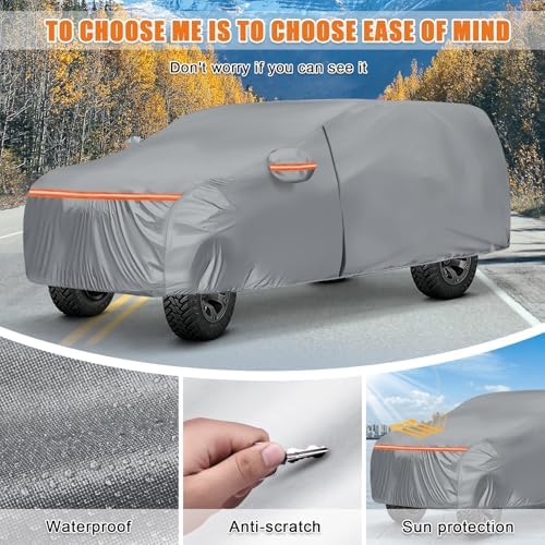 Waterproof Truck Cover for CrewCab 5.5/5.7/5.8 ft with Camper Shell Topper