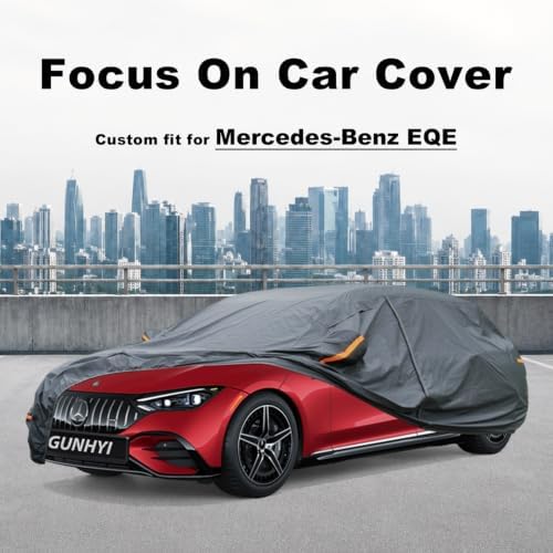 GUNHYI Premium Car Cover Custom Fit Mercedes-Benz EQE, 16 Layers Heavy Duty Car Cover Waterproof All Weather with Zipper Door for Sun Rain Snow Dust Uv Protection