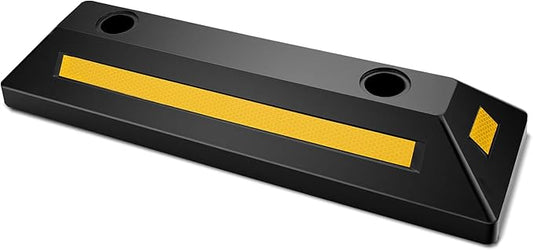 VEVOR Parking Stopper, 21.6 Inch 2 Pcs Heavy Duty Parking Aid for Garage, Rubber Curb Garage Floor Stopper with Reflective Strips, Aid Gadgets for Cars Vans Trucks Tire Wheel Guide Block Stops Bumpers