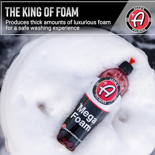 Adam’s Mega Foam Car Wash Soap (Gallon) – pH Neutral, Ultra Concentrated for Foam Cannon, Foaming Spray Gun, or Bucket – Safe for Wax, Sealants & Ceramic Coating – High Suds Car Cleaner (Pack of 2)