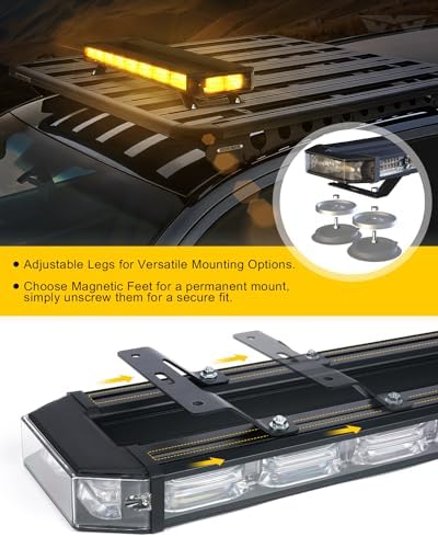 LUMENIX 120 LED Rooftop Strobe Light Bar with Controller for Trucks