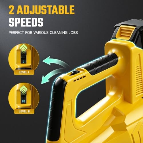 Leaf Blower Cordless - 680CFM Electric Leaf Blower with 2 * 4.0Ah Batteries and Charger, 2 Speed 21V Powerful Blowers for Garden Lawn Care Patio Blowing Leaves Dust Snow Gift for Men