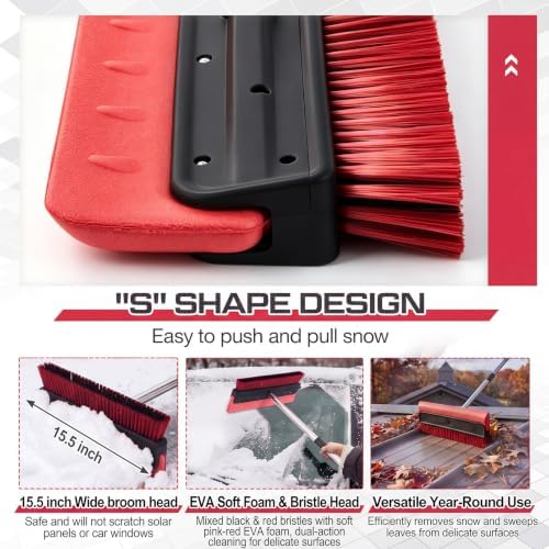 Chumia 16 Inch Roof Rakes for Snow 2.7-20 ft Telescoping Pole