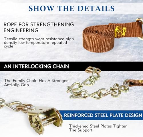 10pcs 175-285mm Anti Slip Tire Snow Chains
