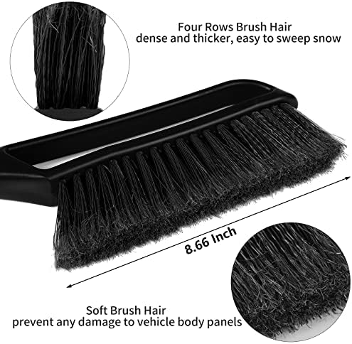 FOVAL 27" Snow Brush with Wider Ice Scraper (4.73" Width)(2 Pack), Snow Removal Car Brush with Comfortable Foam Grip for Cars, Trucks, SUVs, Windshield (Heavy Duty ABS, PVC Brush)(Mix Colour)