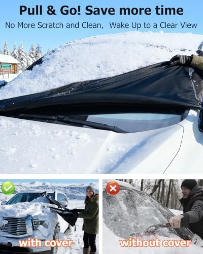 DMJN[2026 Upgraded Car Windshield Cover for Ice and Snow,Windshield Snow Cover for Winter Snow & Frost, 700D Heavy-Duty, Suitable for Trucks-X Large