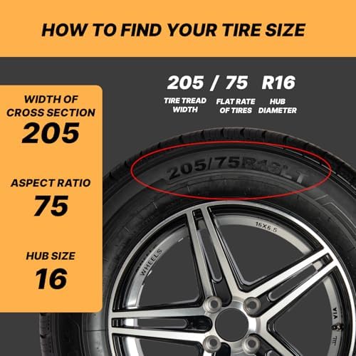 Snow Socks for Tires, Elastic Tire Socks for Passenger Cars, Sedan, SUVs, Alternative for Tire Snow Chain, Snow Traction Device, Winter Emergency Accessory, Set of 2 (HPM-110)
