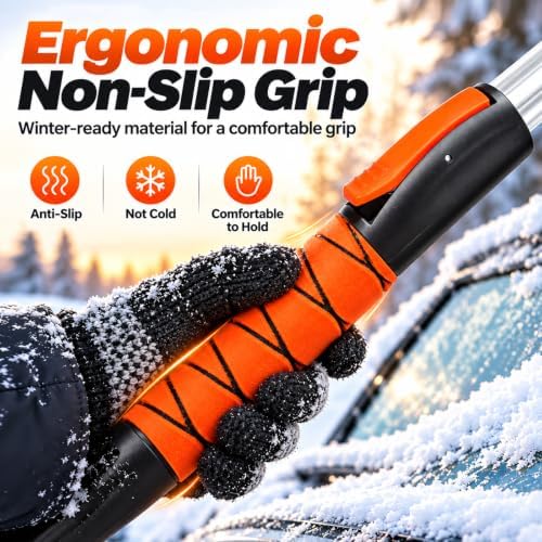 36.4" Extendable 3-in-1 Snow Brush & Ice Scrapers for Car Windshield
