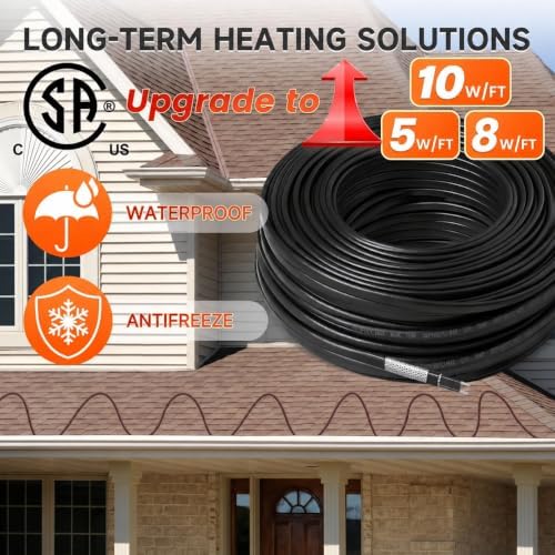 Cut-to-Length 120V 100Ft Self Regulating Roof Heat Cable Bulk Roll