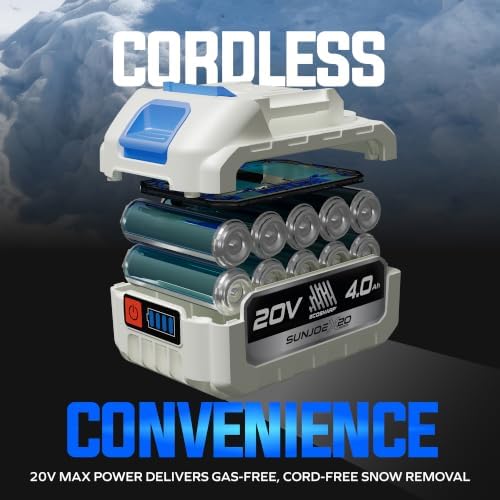 Snow Joe 20V Cordless Snow Shovel with Directional Chute, X20-SNOW-4AX2
