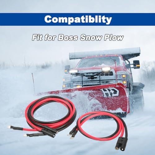 Snow Plow Power Ground Cable Repair Kit for BOSS Plows, Truck and Plow Side Replacement Harness Fit HYD01684 HYD01690
