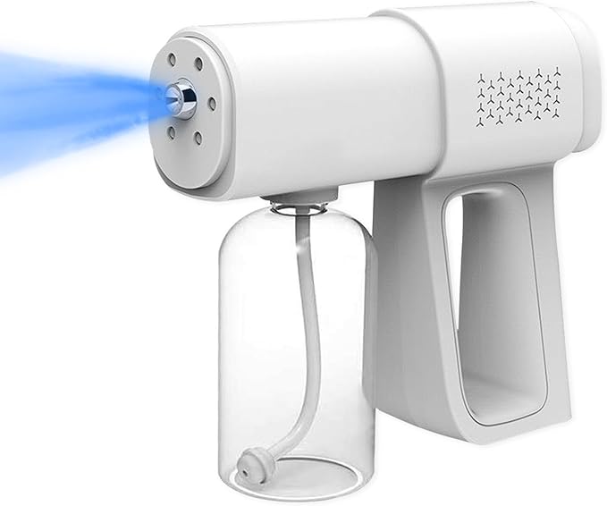 Professional Fogger Machine, 380ml Wireless Nano Sprayer Gun, Rechargeable ULV Atomizer with Blue Light for Touchless Cleaning