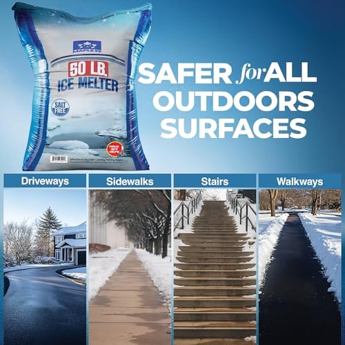 Maple99 Ice Melt Safer for Concrete -50 lb Bag Pallet (55 Bags), Snow Salt Ice Melt, Salt for Snow and Ice Removal, Sidewalk Salt, Driveway Salt, Snow Melt is Effective Up to -15