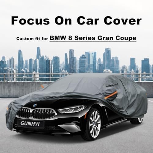 GUNHYI Premium Car Cover Custom Fit BMW 8-Series Gran Coupe, 16 Layers Heavy Duty Car Cover Waterproof All Weather with Zipper Door for Sun Rain Snow Dust Uv Protection