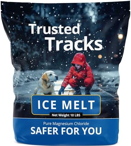 FIREKI Ice Melt, Pet Safe Ice Melt, 10 LBS Premium Snow Melter, Pure Magnesium Chloride, Safer for Pets, Concrete, Effective to -35 F, 10 lb