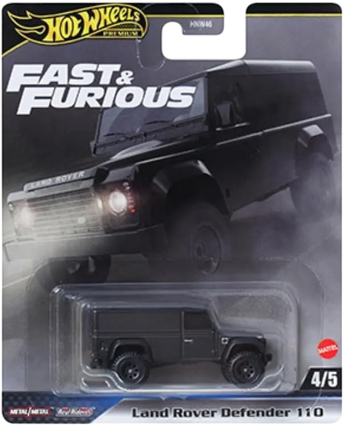 Hot Wheels Fast & Furious Premium Die-Cast Cars Bundle, 5-Pack Set, 1970 Chevelle SS, Dodge Viper, Nissan 370Z, Land Rover Defender, McLaren Senna HNW46-956J